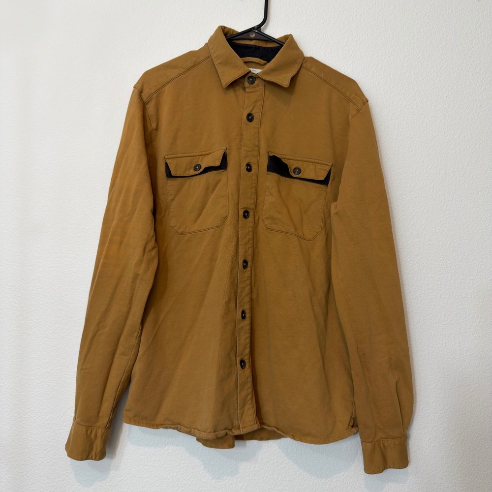 Old Ranch Brands Button Down Shirt Mens M Brown Organic Cotton Excellent A128128
